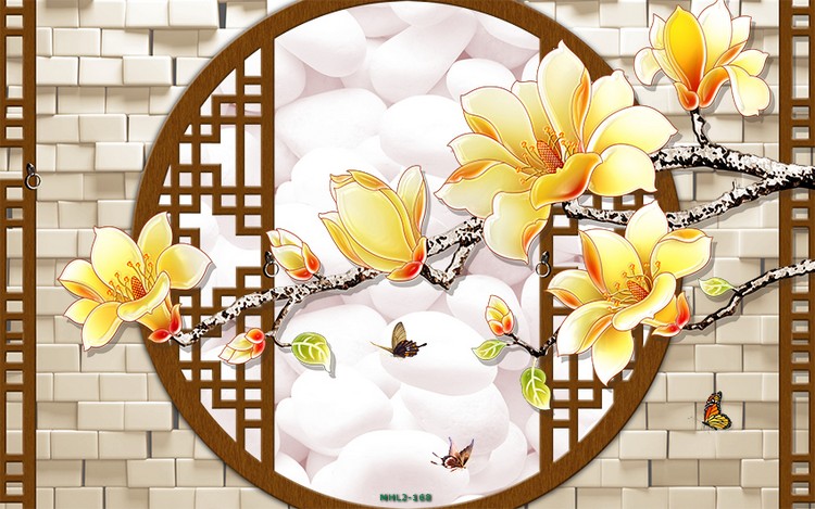 Hoa ngọc lan - khung cửa 3D MHL2-168